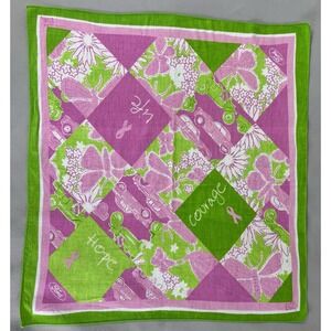 Lilly Pulitzer x Ford Life Hope Courage Breast Cancer‎ Square Scarf 21"x21.5